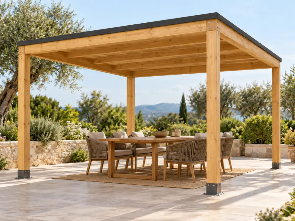 Pérgola madera 4x3 Techada | Casetiva