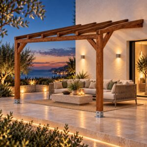 Pérgola madera 4x3 Anexada | Casetiva
