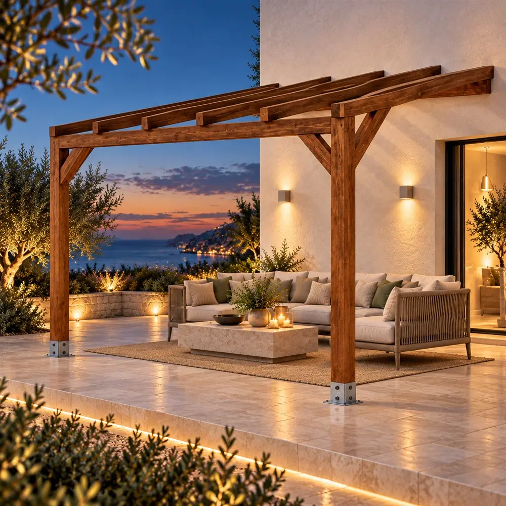 Pérgola madera 4x3 Anexada | Casetiva
