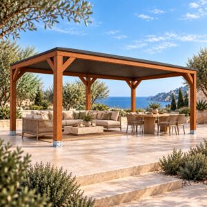Pérgola madera 4x4 Techada | Casetiva