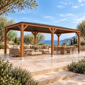 Pérgola madera 6x3 Techada | Casetiva