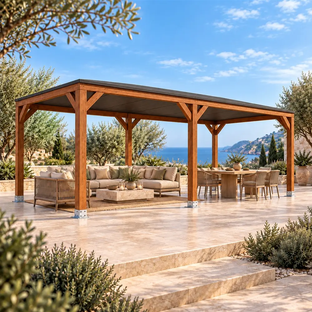 Pérgola madera 6x4 Techada | Casetiva