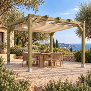 Pérgola Maciza 4x3 con Toldo Corredero | Casetiva