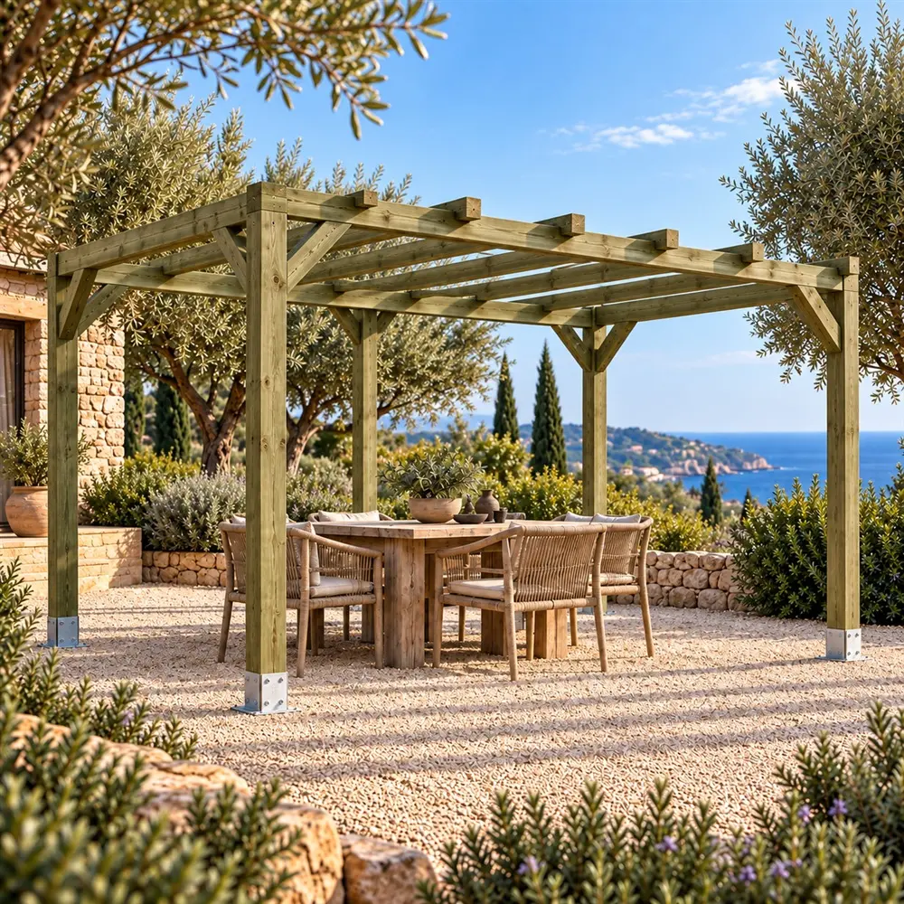 Pérgola de Madera Maciza 5x3 | Casetiva