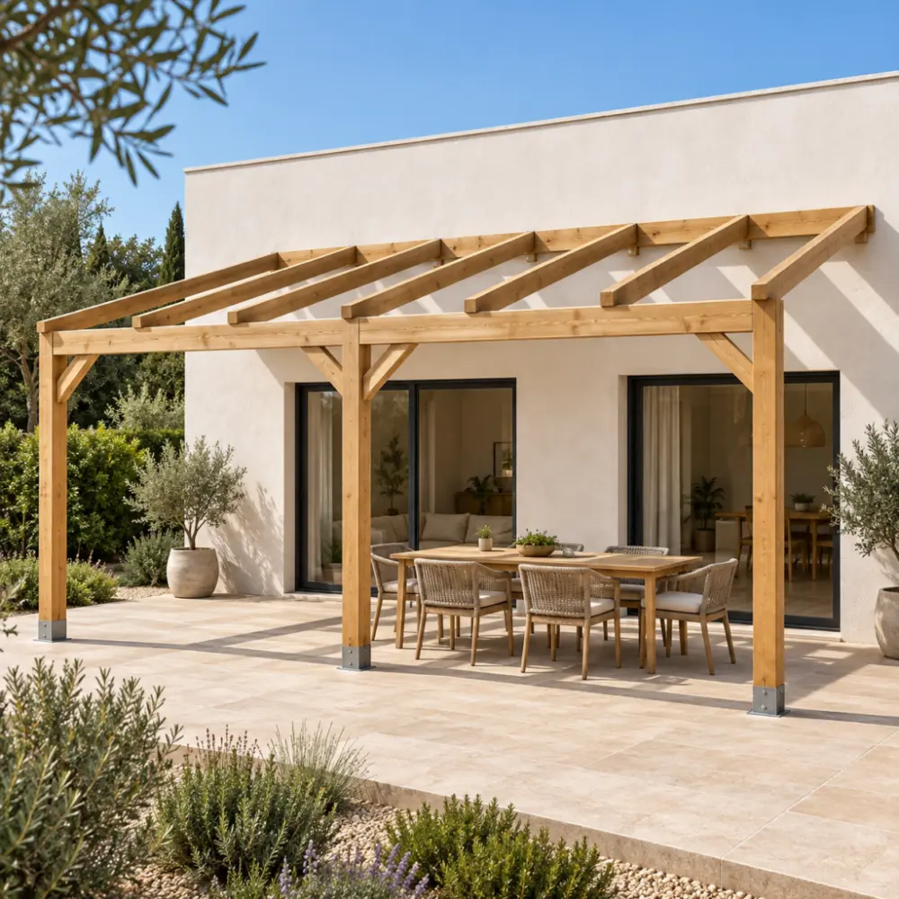 Pérgola madera 6x4 Anexada | Casetiva
